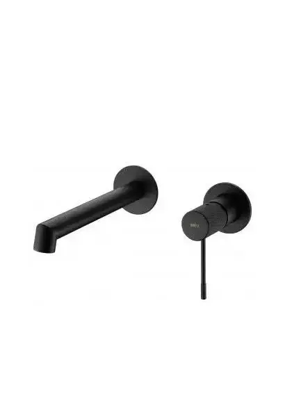 Grifo monomando para lavabo para empotrar a la pared de color negro mate Line de Imex