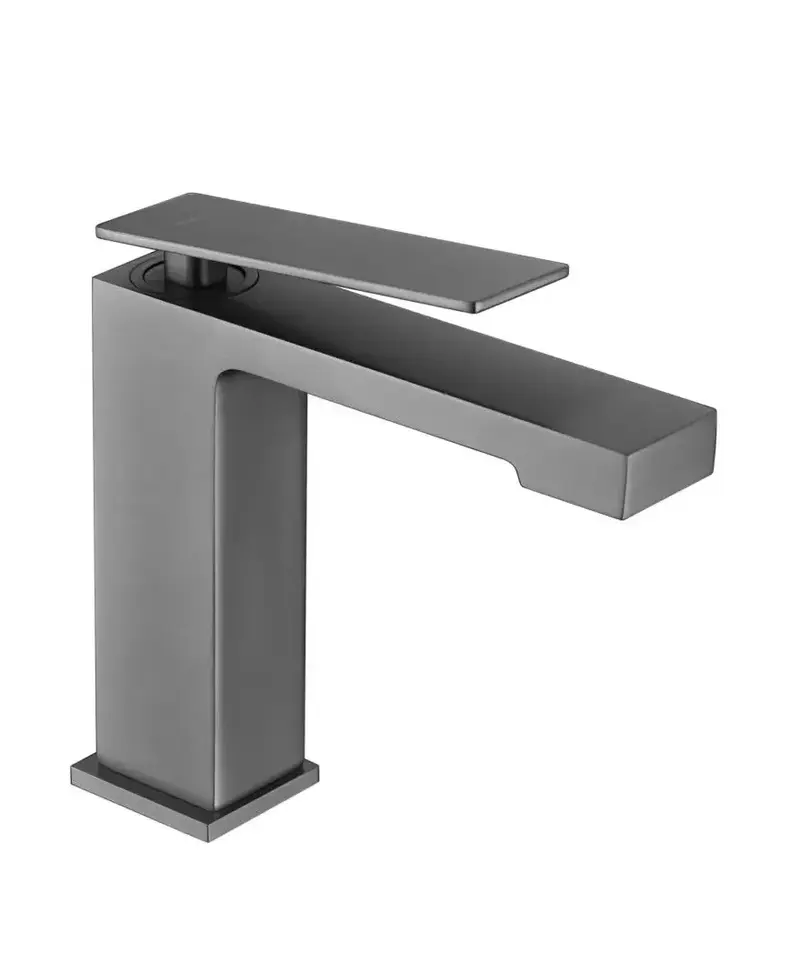 Grifo monomando sobre re para lavabo hecho de latón con acabado negro metalizado Pisa de Imex