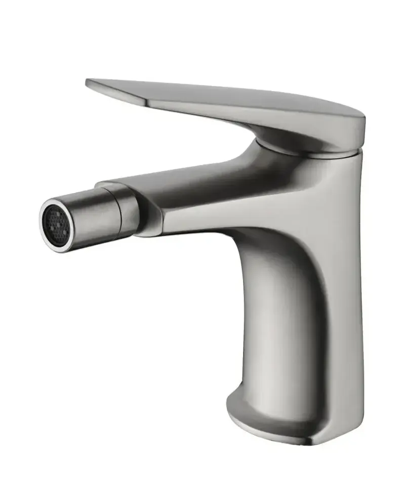 Grifo monomando sobre repisa para bidé hecho de acero inoxidable con acabado satinado Delos de Imex