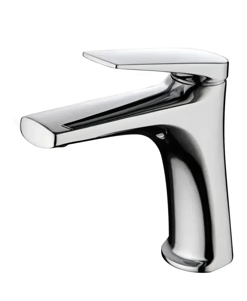 Grifo monomando sobre repisa para lavabo fabricado en latón con acabado cromado Delos de Imex