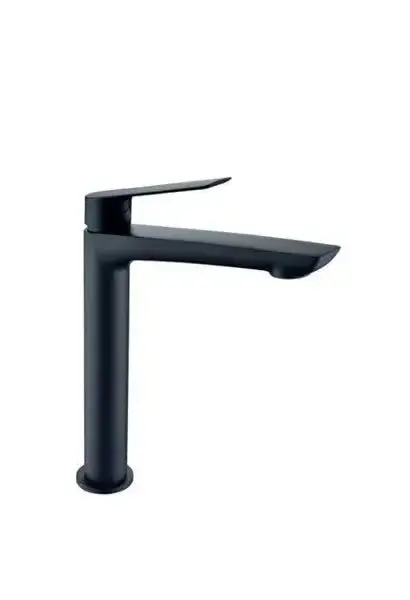 Grifo negro mate monomando de lavabo con un caño alto fabricado en latón Luxor de Imex