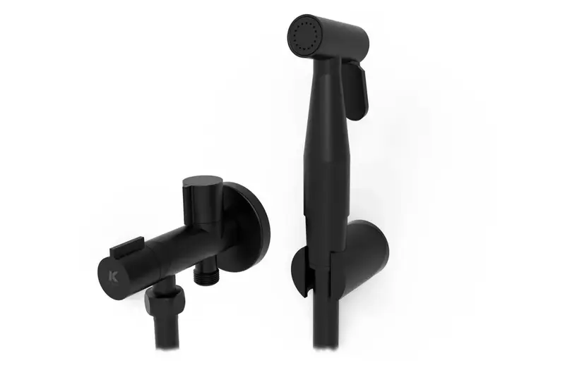 Grifo para bidé con llave WC y flexo reforzado acabado negro mate Higiénica Källa