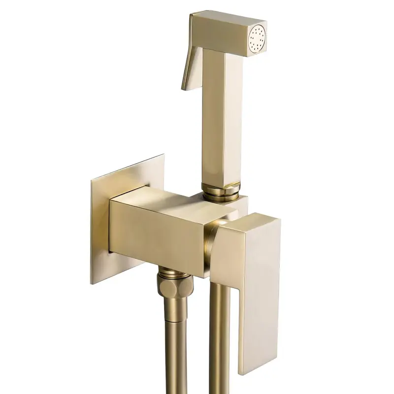 Grifo para bidet empotrado 2 vías dorado cepillado Tajo de Valaz
