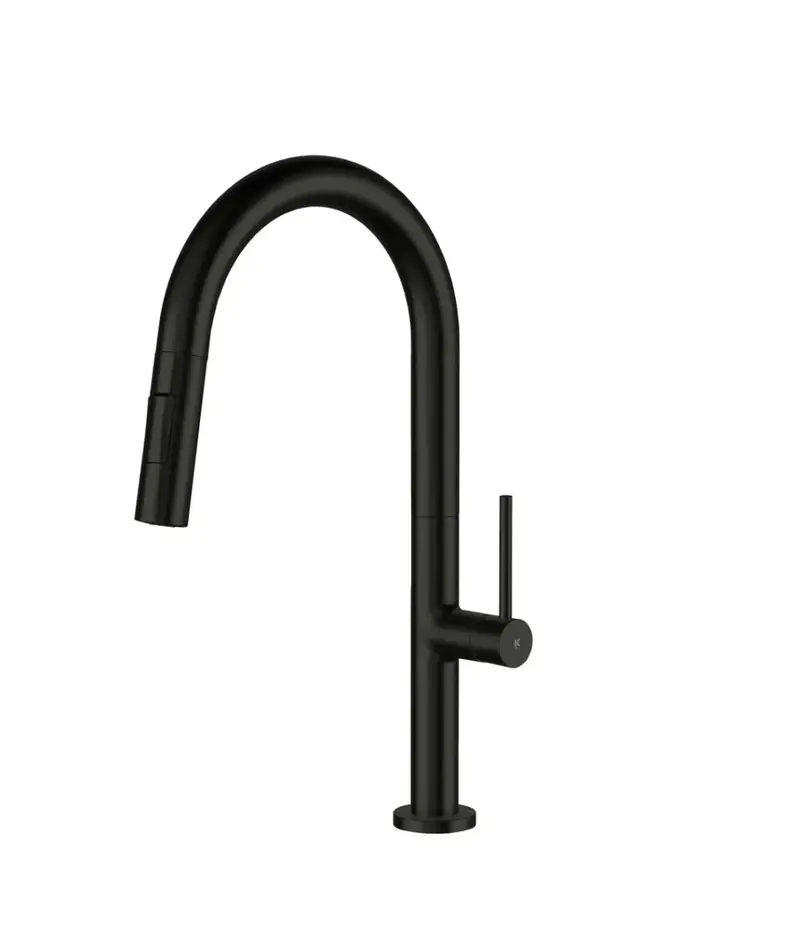 Grifo para cocina con fregadero extraíble de acero inoxidable acabado negro mate Källa