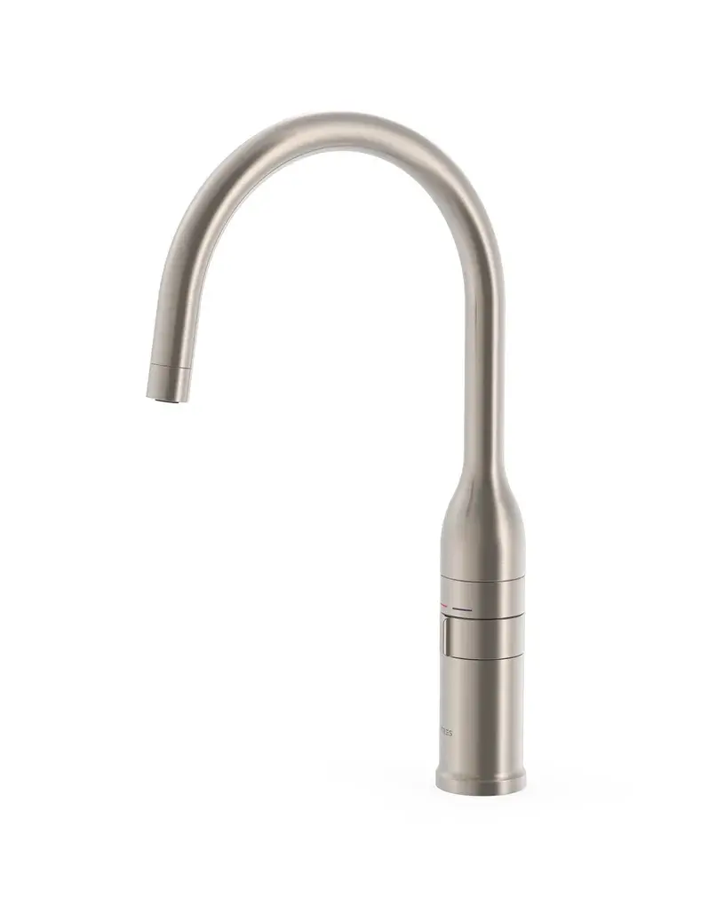 Grifo para fregadero electrónico de latón con acabado en color acero y bajo contenido en plomo TRES