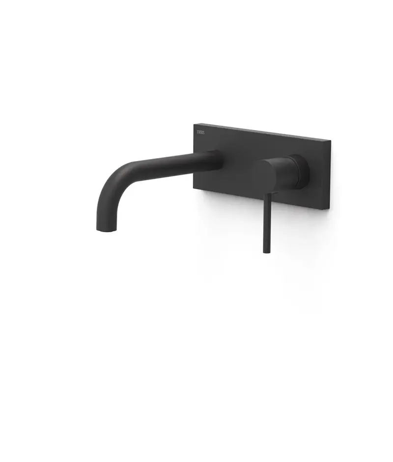 Grifo para lavabo con cuerpo empotrado acabado negro mate Study Tres