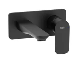 Grifo para lavabo de pared negro mate Cala Roca