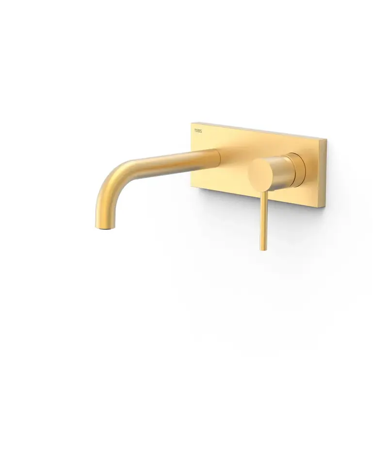 Grifo para lavabo monomando con cuerpo empotrado acabado oro mate Study Tres