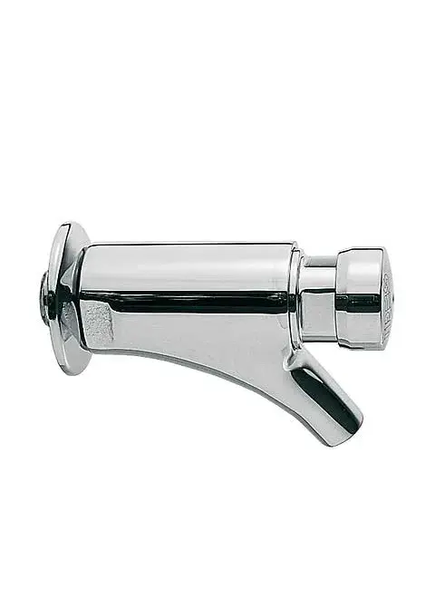 Grifo temporizado de lavabo para empotrar en mural con acabado cromado y pulsador de mando Tempo Basic TRES