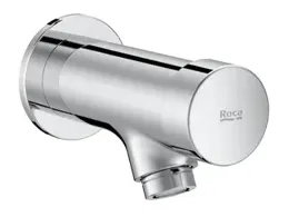 Grifo temporizado de pared con control de temperatura y acabado cromado Roca