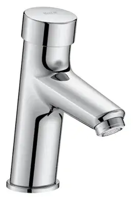 Grifo temporizado para lavabo con acabado cromado y control de temperatura Plus Roca