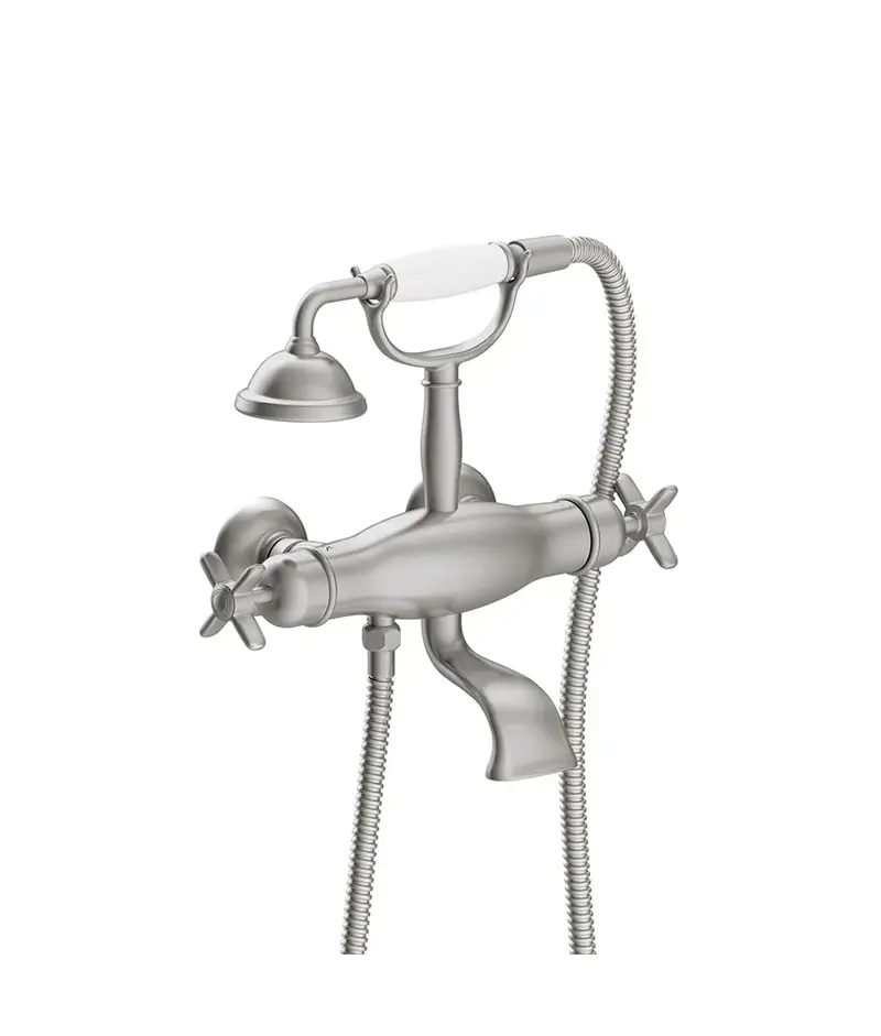 Grifo termostático para bañera y ducha con salida de agua cascada e inversor acabado acero Tres Clasic Tres