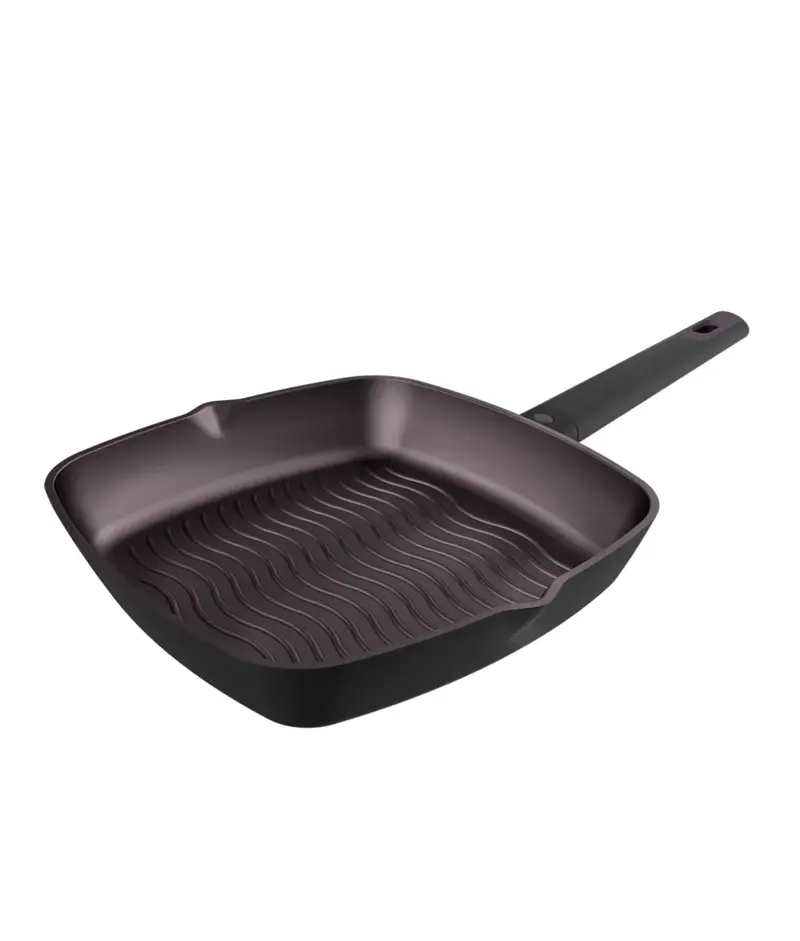 Grill de Aluminio Fundido 28 cm con Teflon Select, Apta para Todas las Cocinas de Cecotec