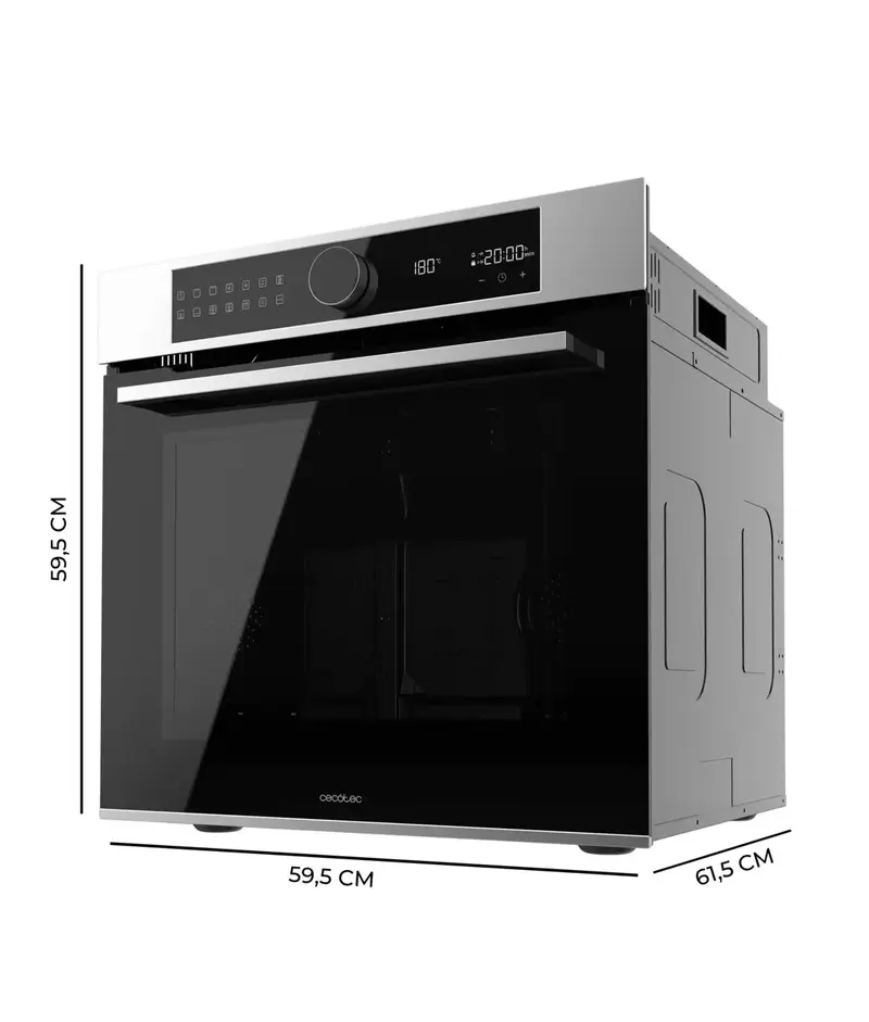 Horno Integrable Pirolítico Bolero Hexa P516000 con 73L 14 funciones Dual Display Clase A 3250W Airfryer Master y más de Cecotec