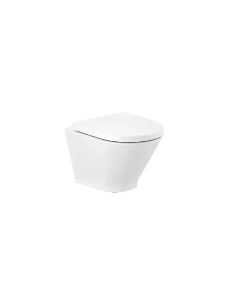 Inodoro compacto con salida horizontal y un diseño circular Rimless The Gap Round Roca