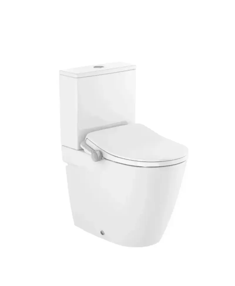 Inodoro compacto smart salida dual fabricado en porcelana de color blanco con función de lavado y secado Ona In Wash Roca A803461S01