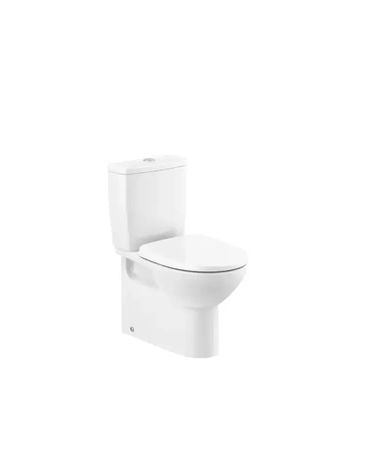 Inodoro completo compacto adosado a pared con salida dual Rimless y asiento con tapa Victoria Roca