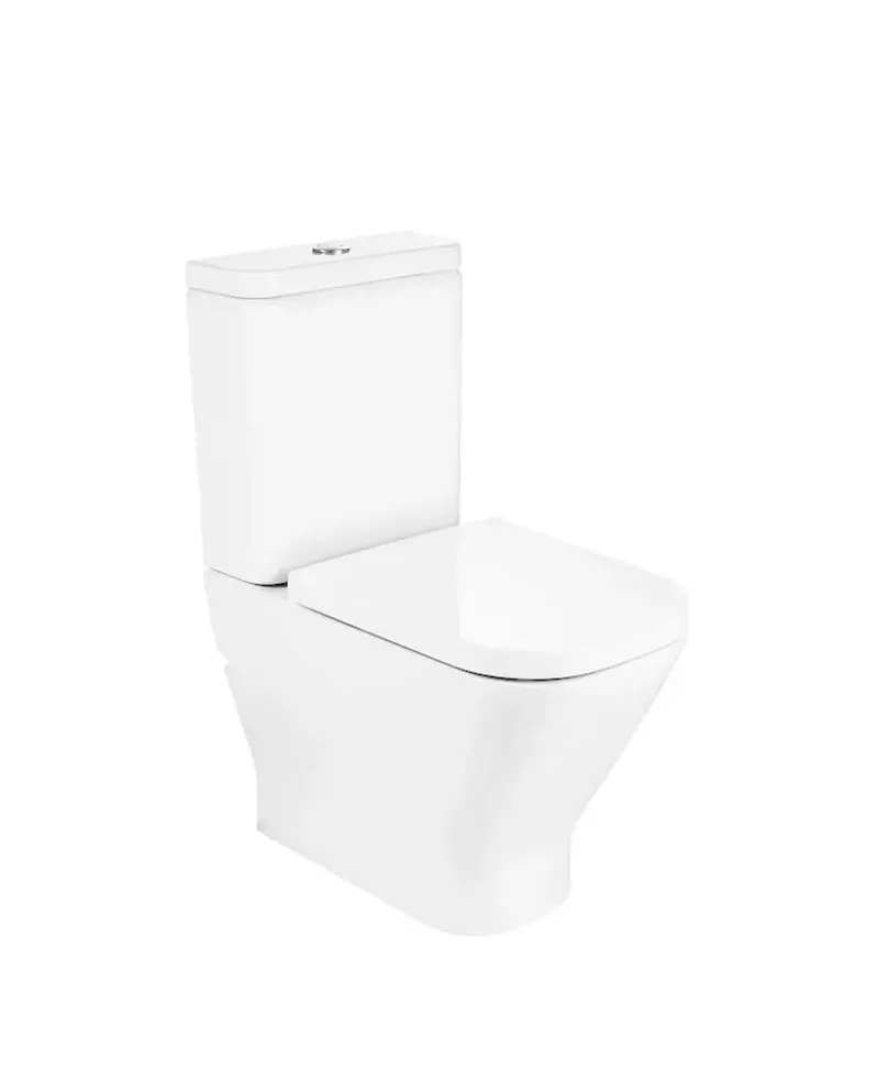 Inodoro completo compacto salida dual de 36,5 cm con tecnología de limpieza Rimless The Gap Square de Roca