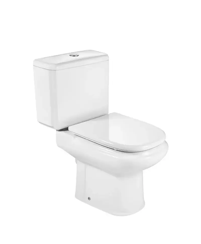 Inodoro completo de salida horizontal de 40,5 cm fabricado en porcelana de color blanco Dama Retro Roca