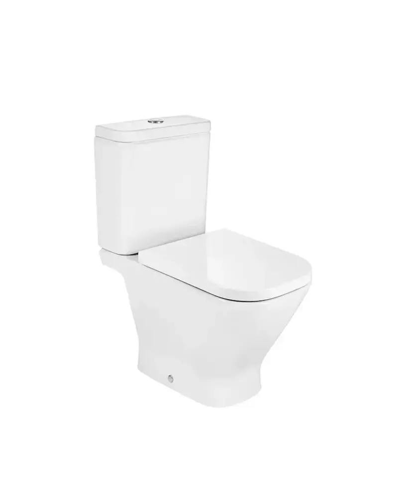 Inodoro completo de salida horizontal fabricado en porcelana de color blanco The Gap Roca