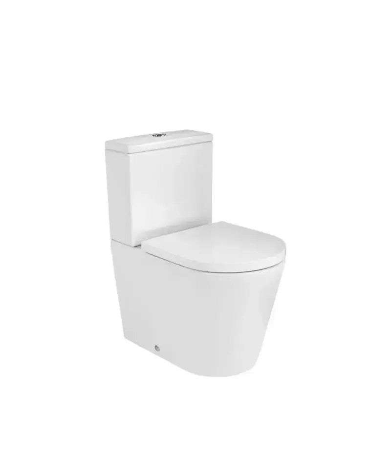 Inodoro completo salida dual de porcelana con un acabado en color blanco Rimless Inspira Round Roca