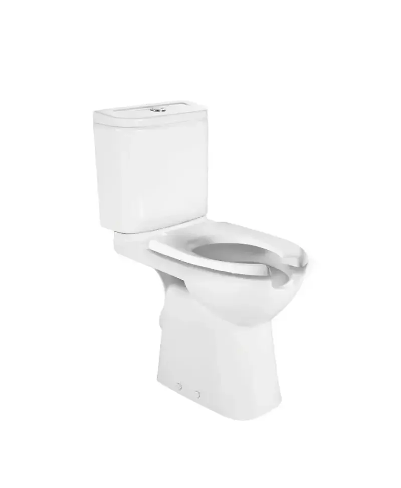 Inodoro completo salida horizontal con apertura frontal de 67 cm fabricado en porcelana de color blanco Access Roca