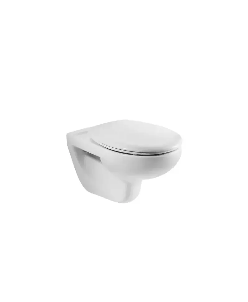 Inodoro para instalación suspendida salida horizontal de 35,5 cm fabricado en porcelana de color blanco Victoria Roca