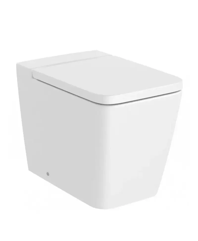 Inodoro salida dual de porcelana con tanque alto y un acabado en color blanco mate Rimless Square Inspira Roca