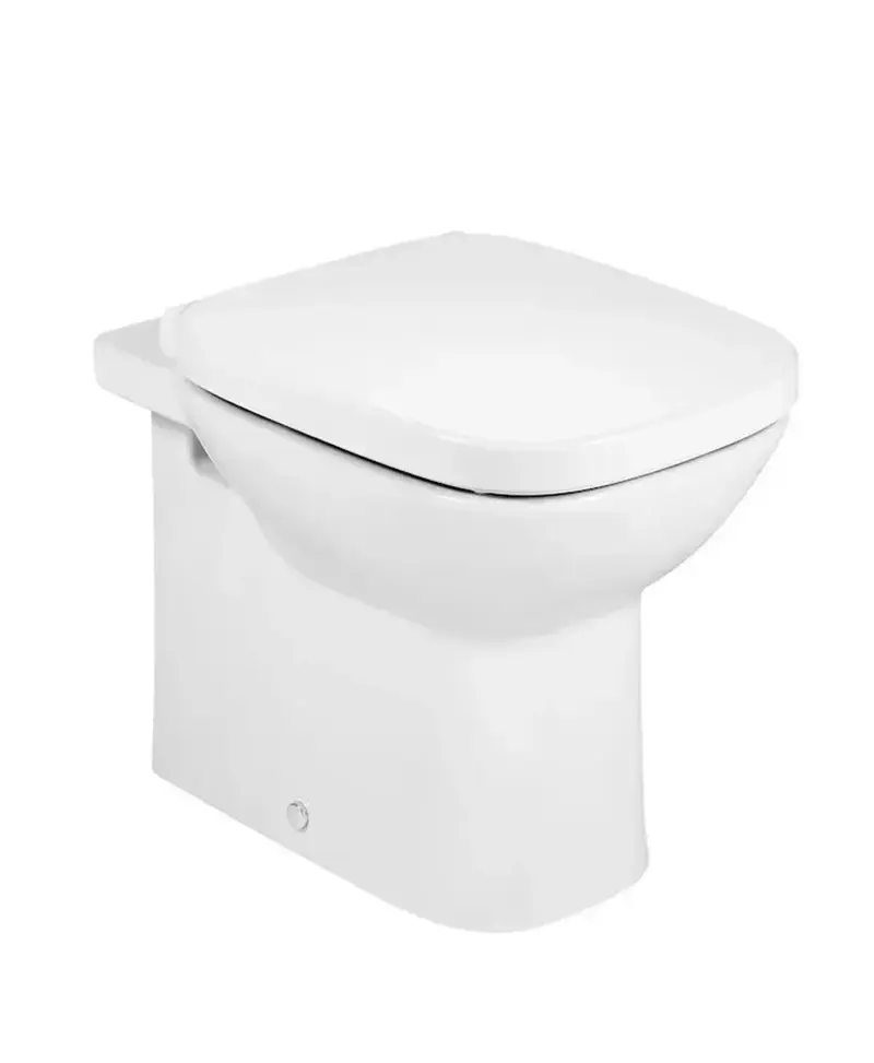 Inodoro salida dual de tanque alto de 35,5 cm fabricado en porcelana de color blanco Debba Roca