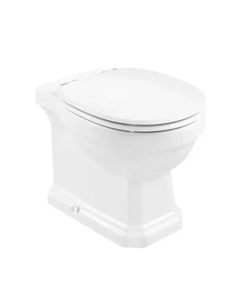 Inodoro salida horizontal de cisterna alta con tecnología Rimless de 56 cm fabricado en porcelana de color blanco Carmen Roca