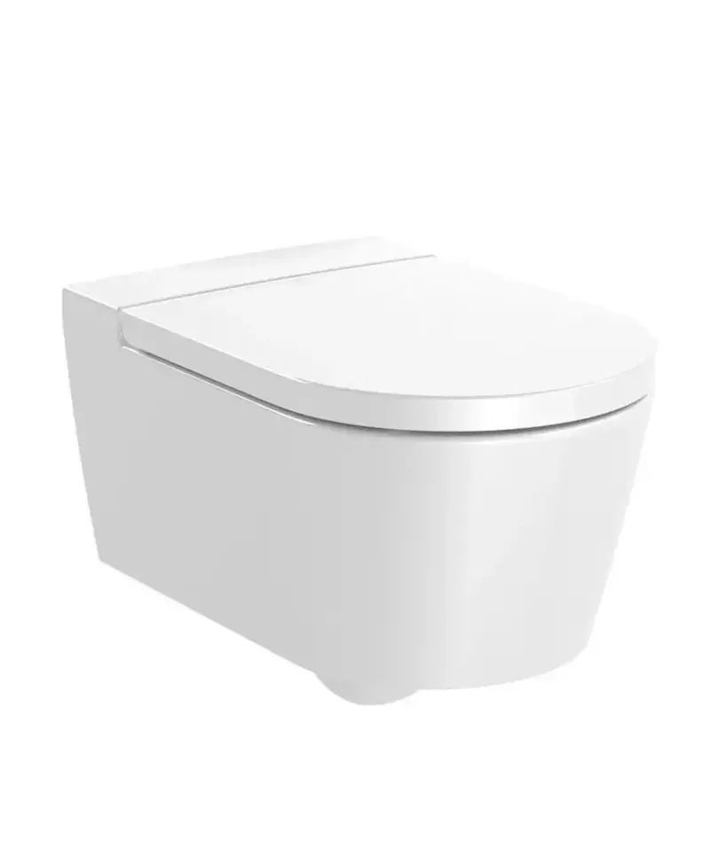 Inodoro salida horizontal para instalación suspendida fabricado en porcelana de color blanco Inspira Round Roca
