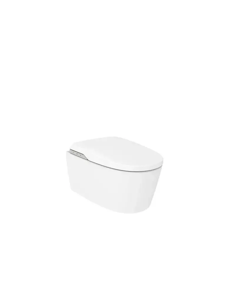Inodoro Smart suspendido salida horizontal con tapa y asiento calefactado en color blanco In-Wash Roca A803104001