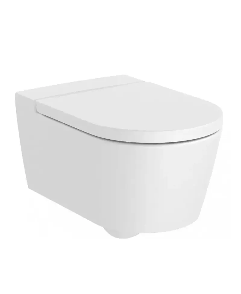 Inodoro suspendido salida horizontal con acabado en color blanco mate Rimless Inspira Round Roca