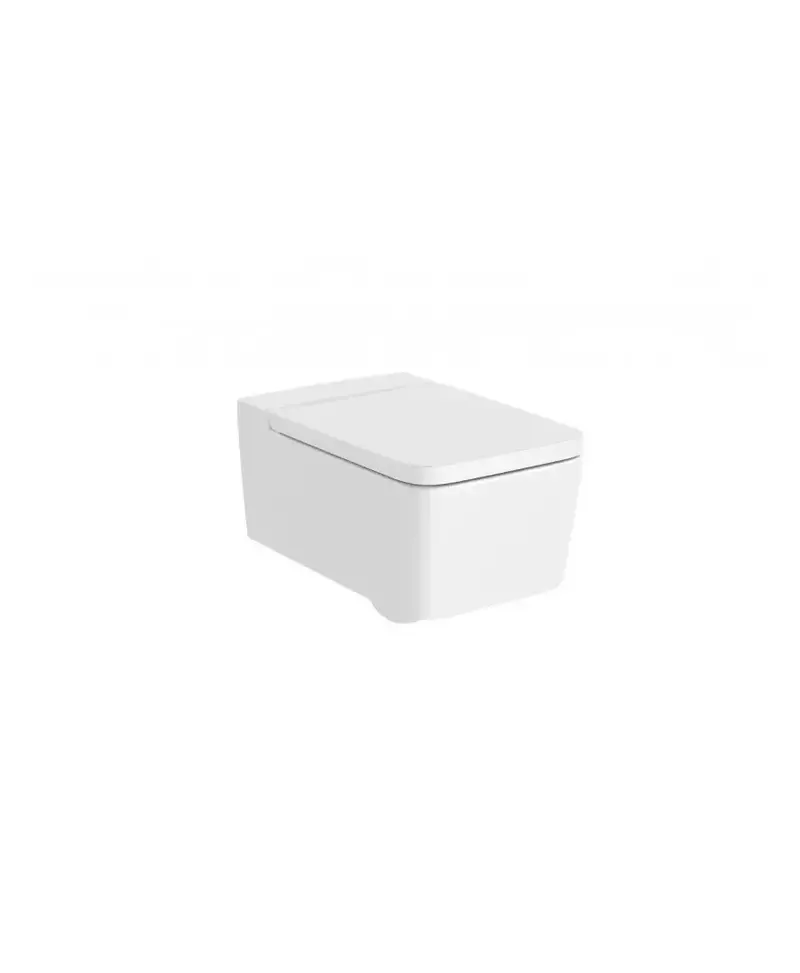 Inodoro suspendido salida horizontal con un acabado en color blanco mate Rimless Square Inspira Roca