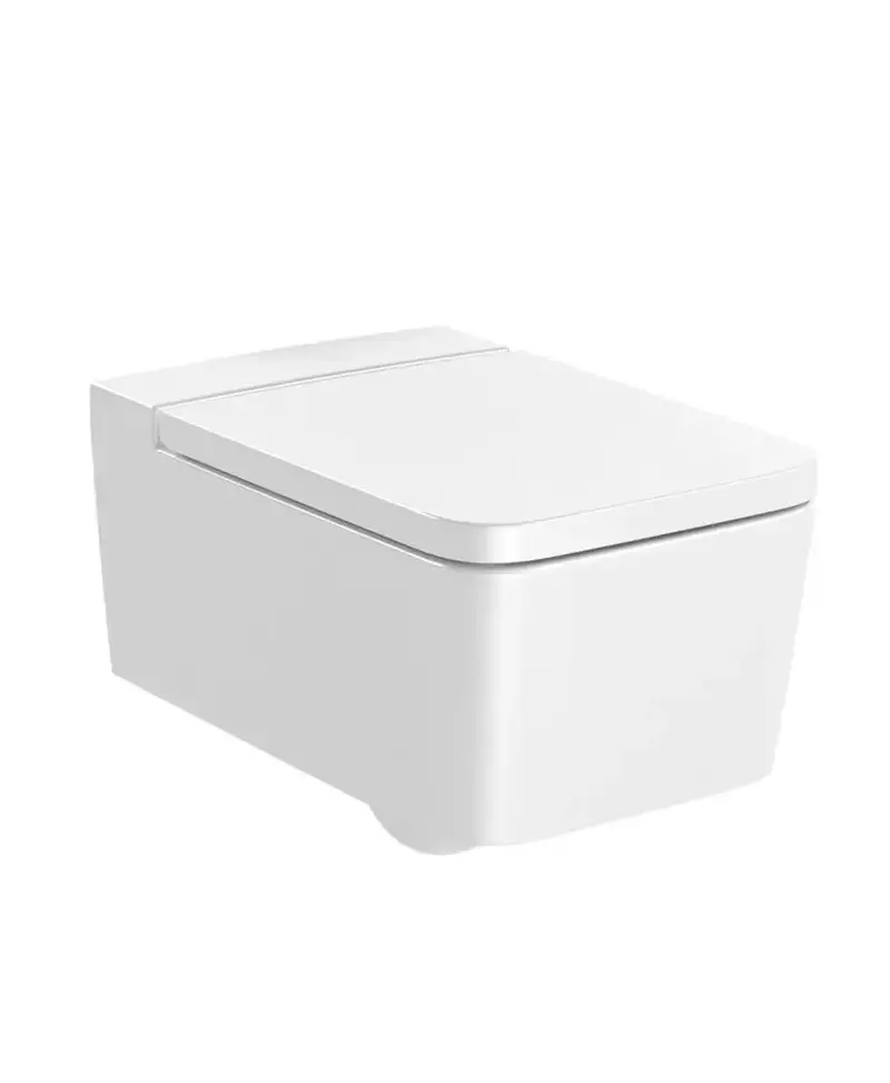 Inodoro suspendido salida horizontal para instalación fabricado en porcelana de color blanco Inspira Square Roca