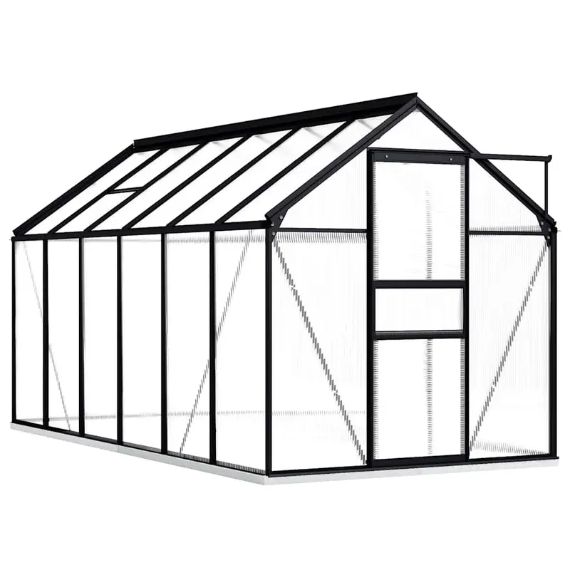 Invernadero con estructura de aluminio gris antracita 7,03 m²