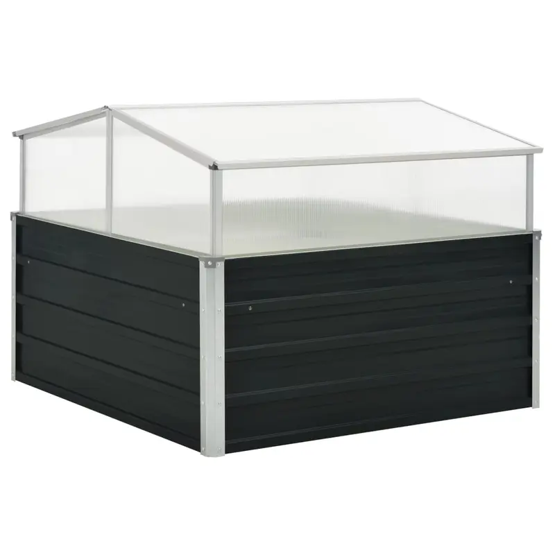 Invernadero de acero galvanizado gris antracita 100x100x77 cm