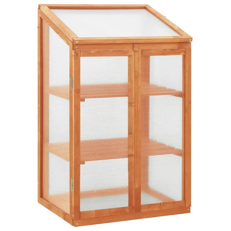 Invernadero de madera de abeto 60x45x100 cm