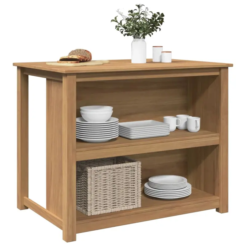 Isla de cocina PANAMA madera maciza pino 112x77x90 cm