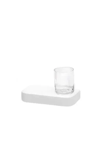 Jabonera con Vaso Unisan Vintage Blanco 20 cm