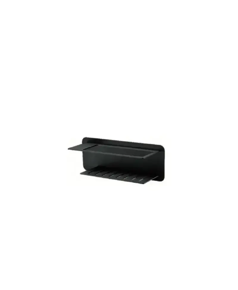 Jabonera frontal con diseño moderno de acero s304 con acabado negro mate Bethari de Imex