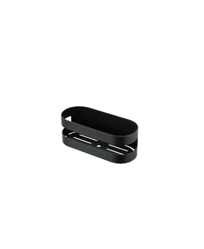 Jabonera frontal con diseño redondeado de acero s304 con acabado negro mate Nirmala de Imex