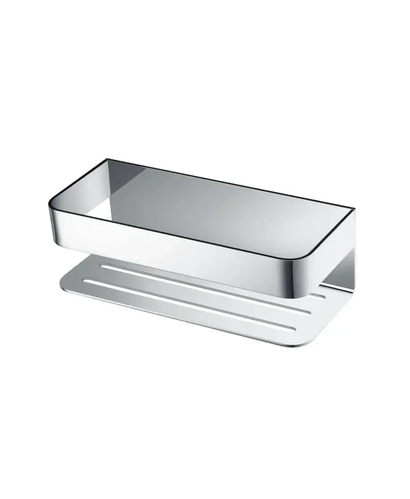 Jabonera frontal rectangular con un diseño elegante fabricada en acero inoxidable Mayura de Imex
