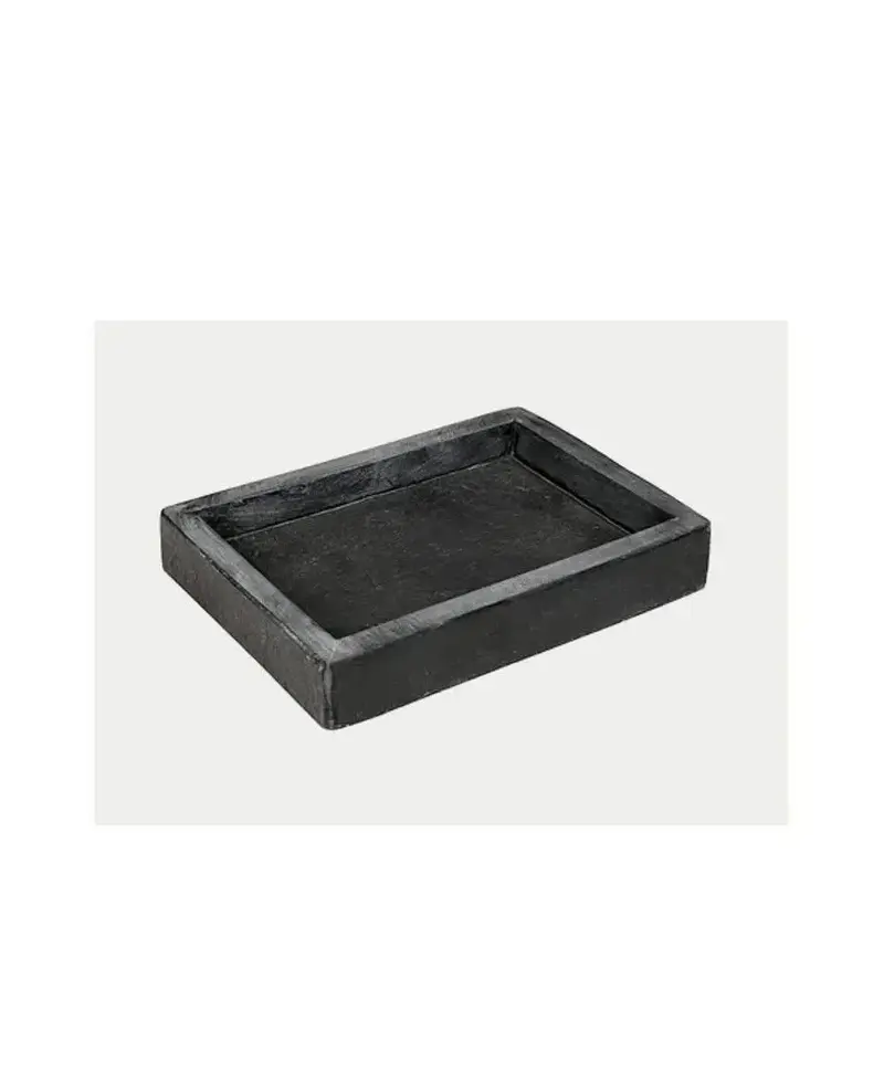 Jabonera para baño rectangular piedra Stone negro acabado moderno BLACK de Aquore