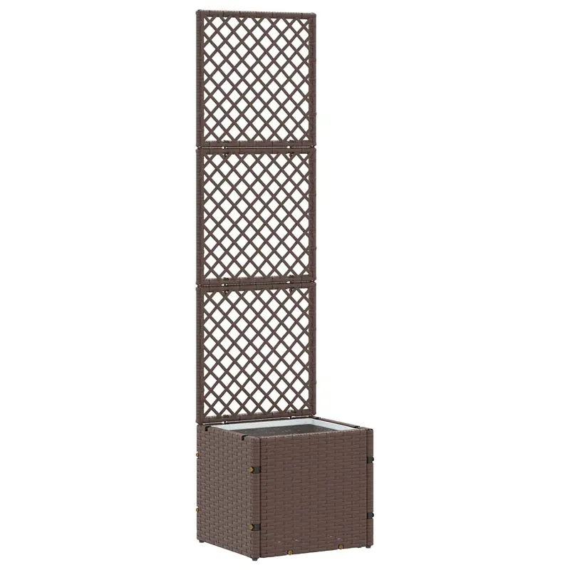 Jardín enrejado macetero Marrón 35 x 30 x 135 cm Metal