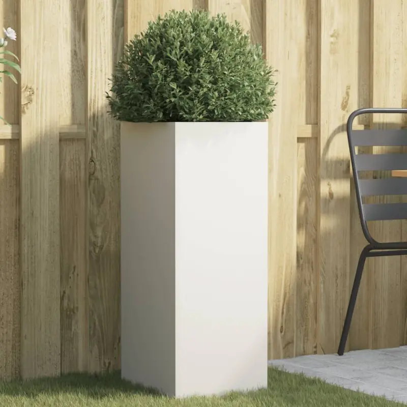 Jardinera acero blanco 32x29x75 cm