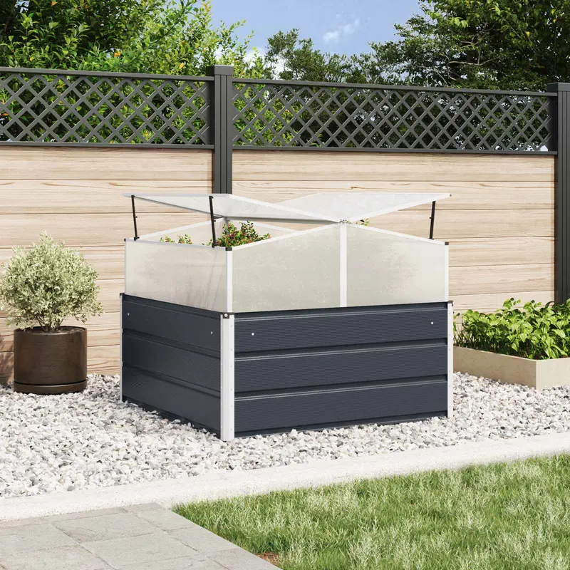 Jardinera Antracita 100 x 100 x 77 cm Acero Galvanizado
