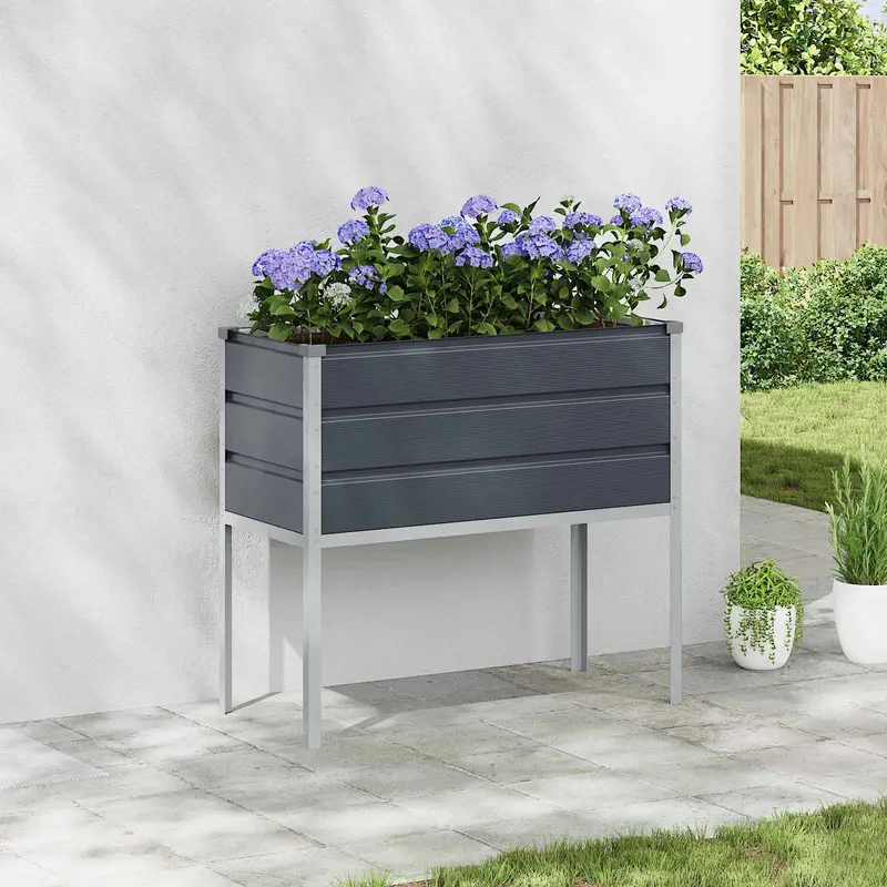 Jardinera Antracita 100 x 45 x 90 cm Acero Galvanizado