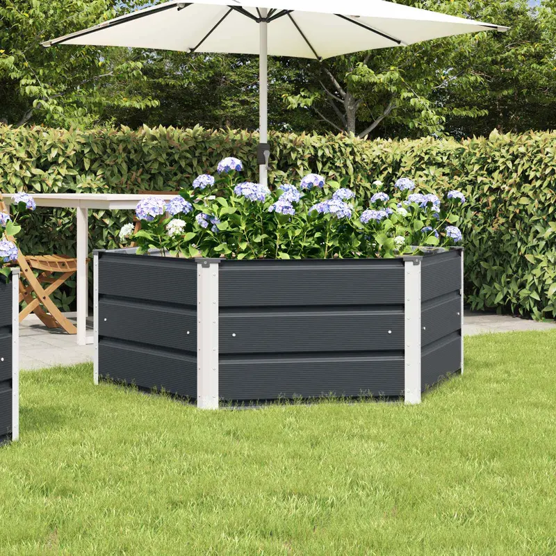 Jardinera Antracita 129 x 129 x 45 cm Acero
