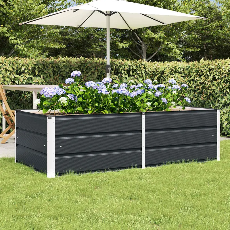 Jardinera Antracita 160 x 80 x 45 cm Acero